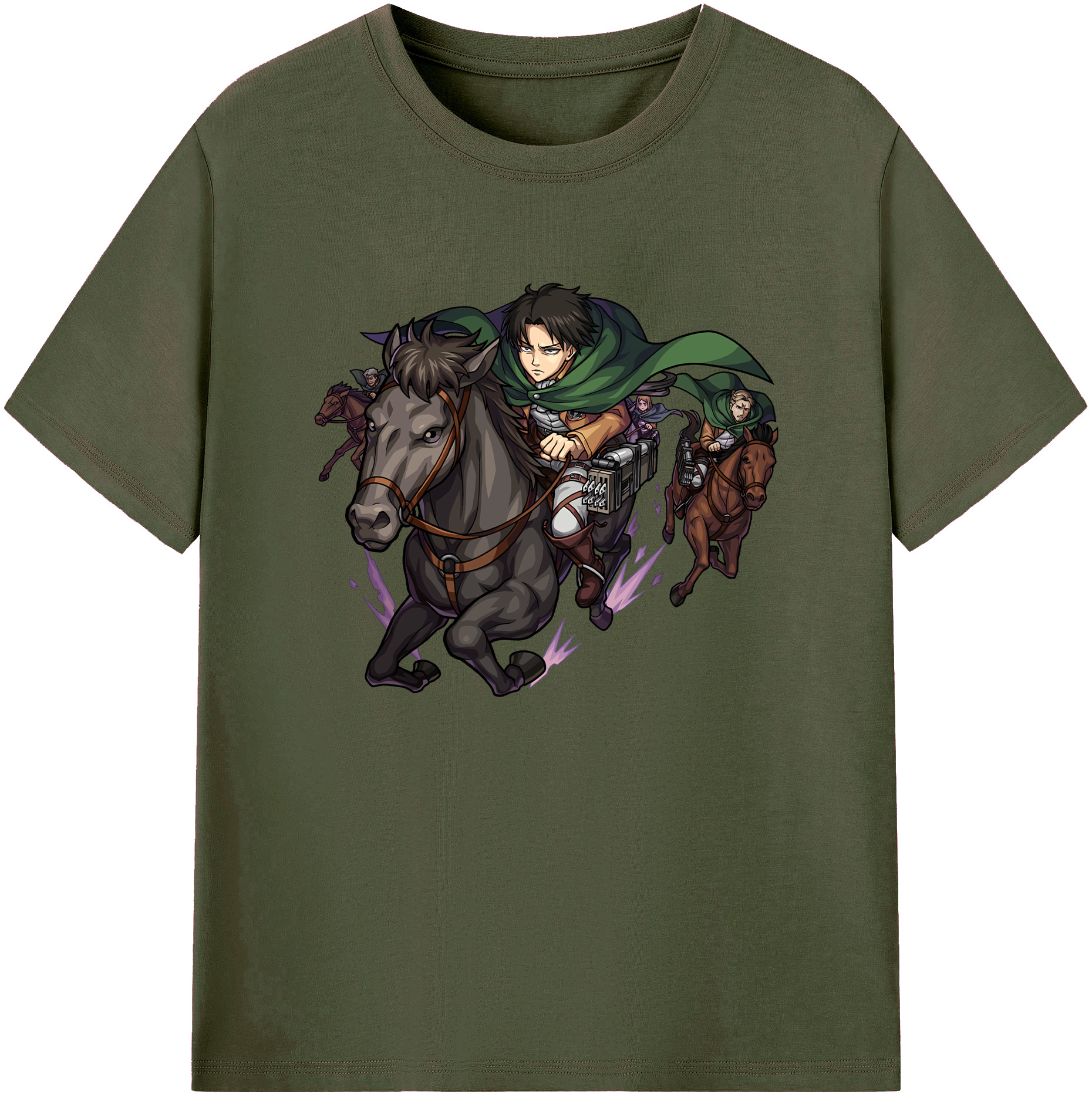 （画像用） 進撃の巨人 リヴァイ·アッカーマン Attack on Titan Levi Ackerman 綿100％ メンズ半袖Tシャツ｜肌触りやわらか＆通気性